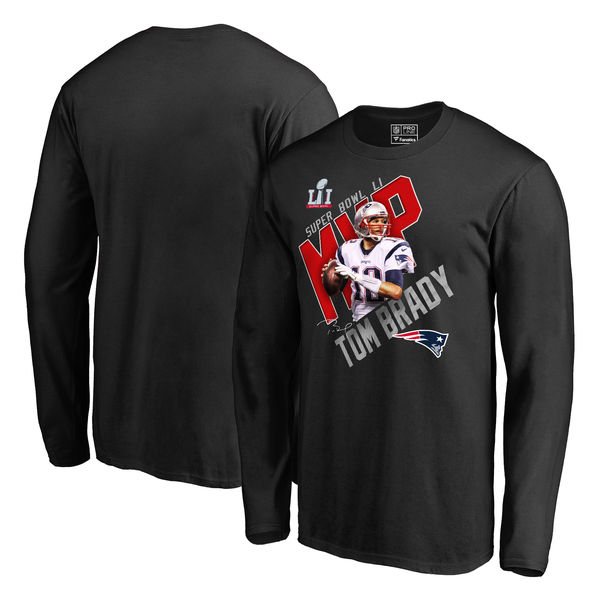Tom Brady New England Patriots Pro Line by Fanatics Branded Super Bowl LI Champions MVP Long Sleeve T-Shirt - Black